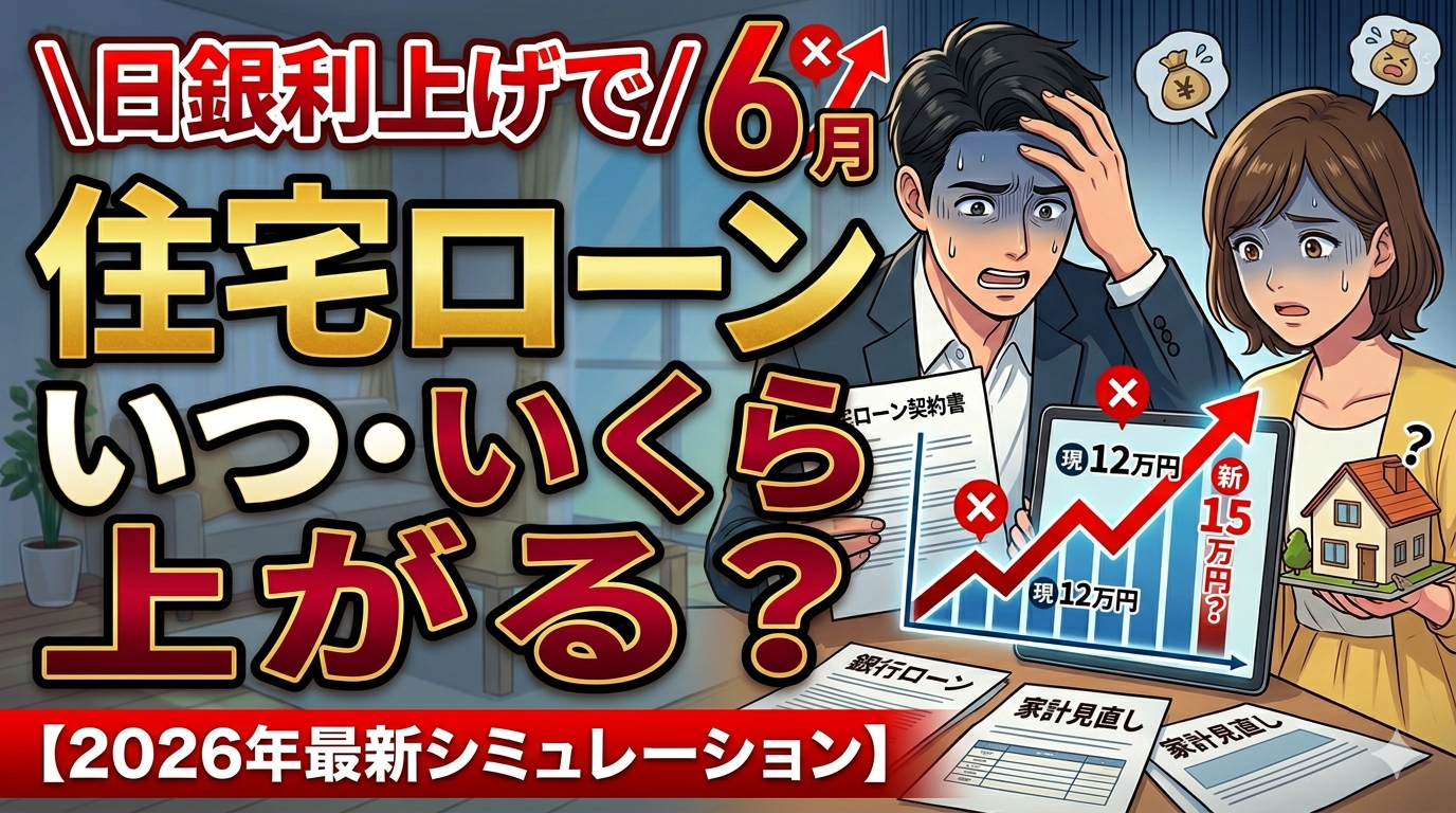 日銀が6月に利上げしたら住宅ローンはいつ・いくら上がる？【2026年版】