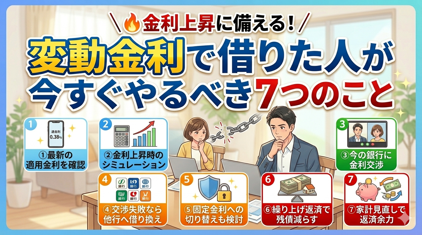 変動金利で借りた人が今すぐやるべき７つのこと