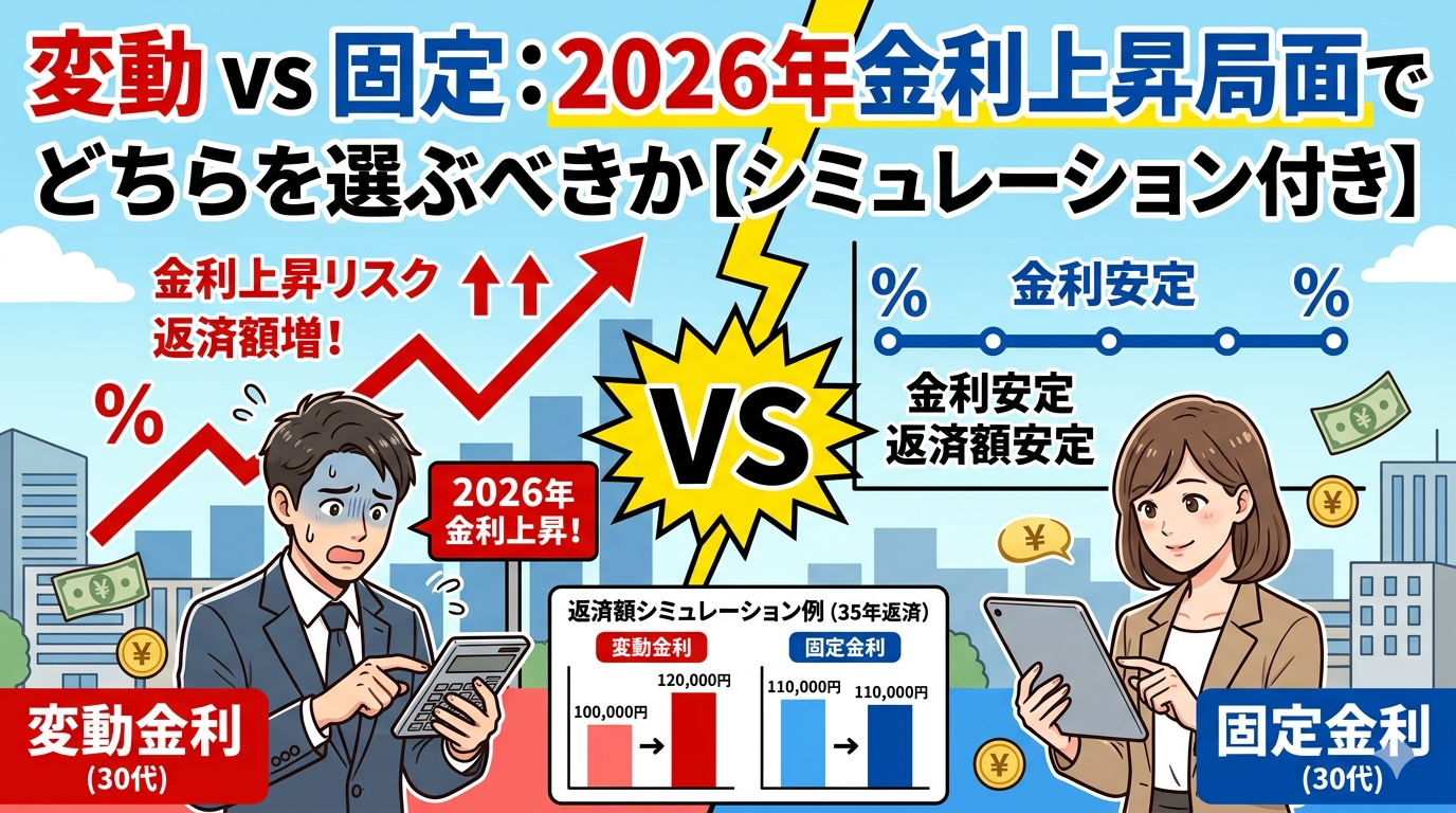変動 vs 固定：2026年金利上昇局面でどちらを選ぶべきか【シミュレーション付き】