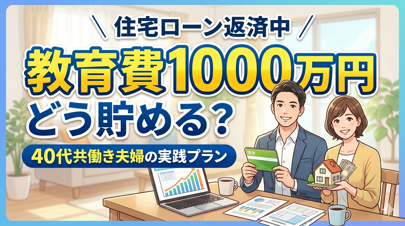 住宅ローン返済中に教育費1000万円をどう貯める？40代共働き夫婦の実践プラン