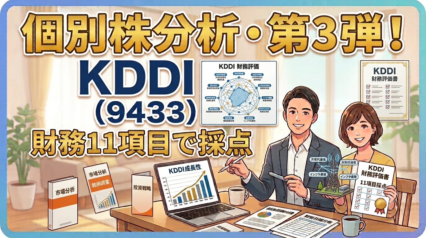個別株分析・第3弾｜KDDI（9433）を財務11項目で採点