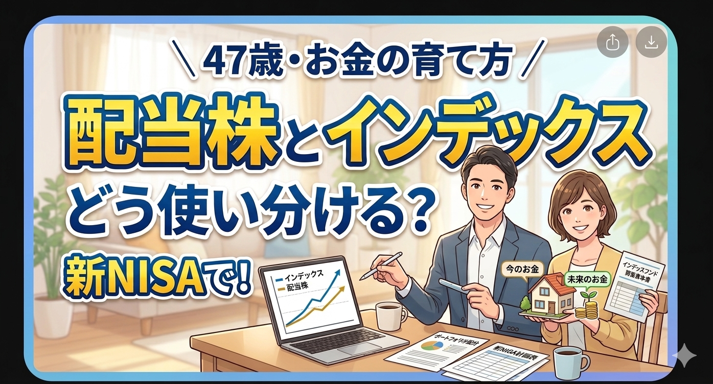 高配当株とインデックス、新NISAでどう使い分ける？47歳が実践する「未来のお金」と「今のお金」の育て方