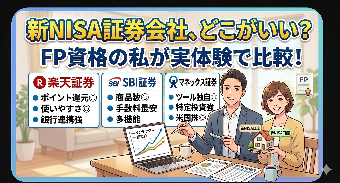 新NISAの証券会社、どこがいい？FP資格の私が楽天・SBI・マネックスを実体験で比較